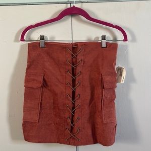 Rust Suede Mini Skirt